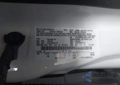 2018 Ford Focus St from USA, damaged, VIN 1FADP3L90JL247145